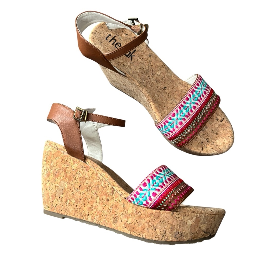The Sak Tobacco Stitch Embroidered Wedge Sandals 9